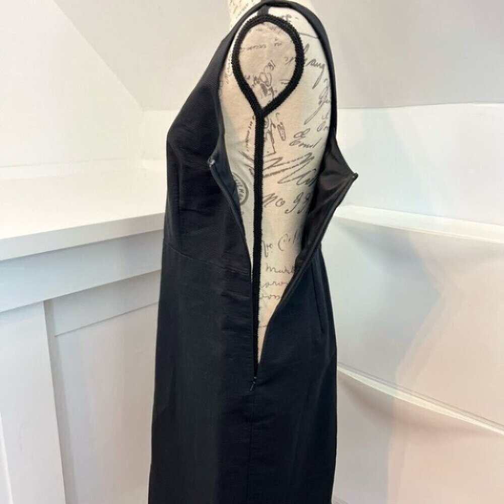 Talbots Black Textured Cross Back Sleeveless Dress - Picture 5 of 8